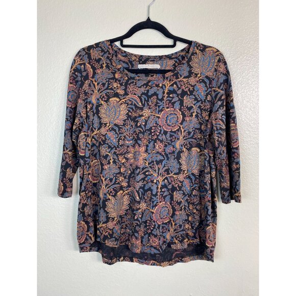 Peruvian Connection Floral Boho Womens Top size Medium Pima Cotton Peasant - Picture 12 of 12